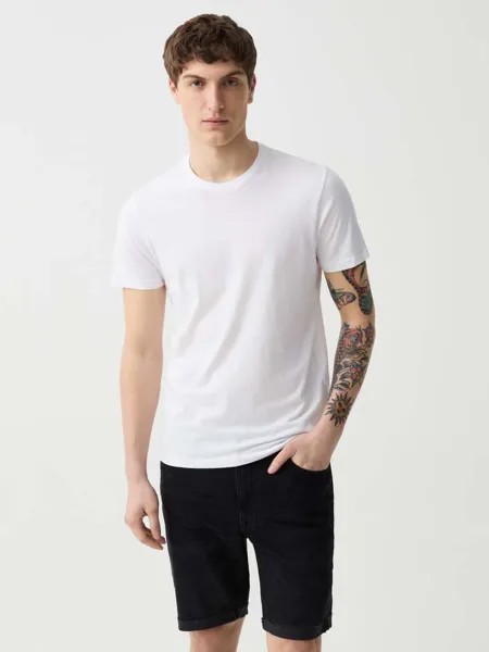 Джинсовые шорты-бермуды Slim-Fit со швом по краю Ovs, цвет graphite grey