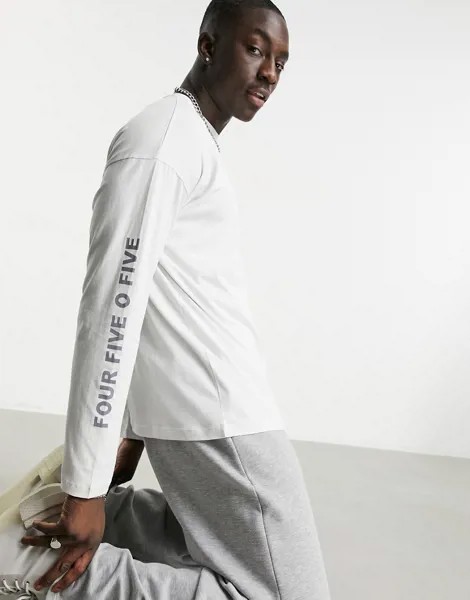 Oversized-лонгслив с принтом ASOS 4505-Серый