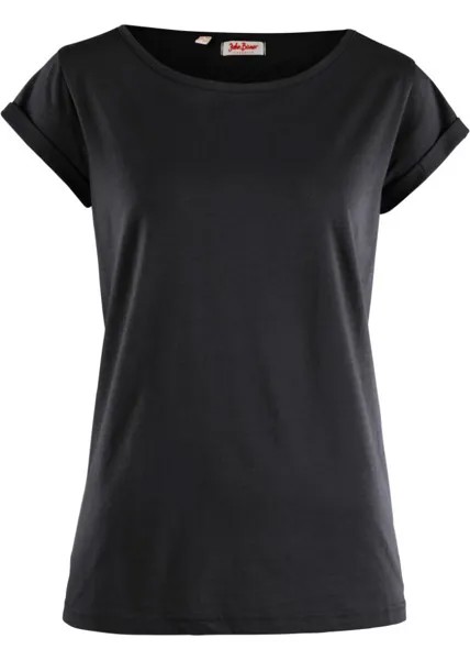Хлопковая рубашка с коротким рукавом John Baner Jeanswear, черный
