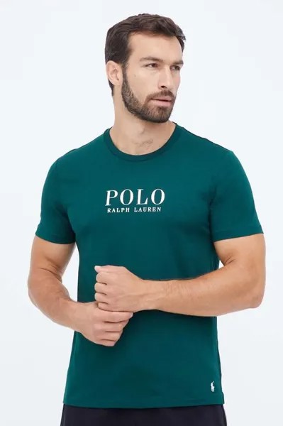 Хлопковая пижамная футболка Polo Ralph Lauren, зеленый