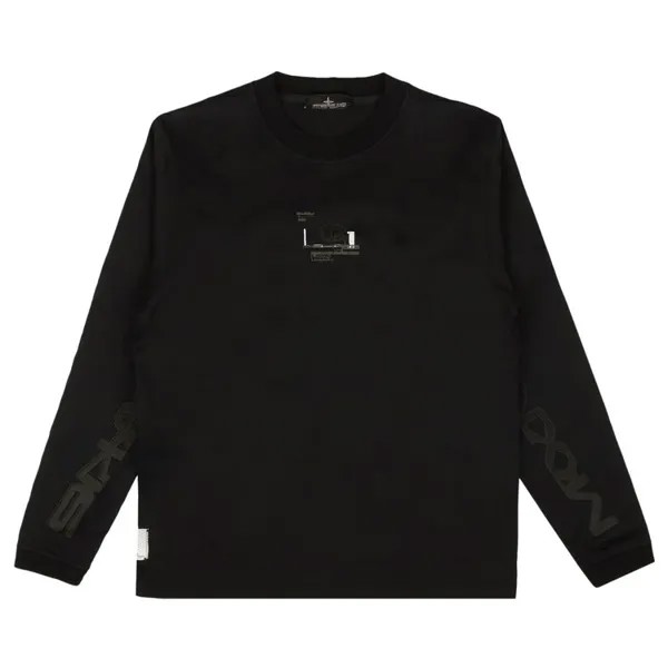 Футболка Stone Island Graphic Print Long-Sleeve 'Black', черный