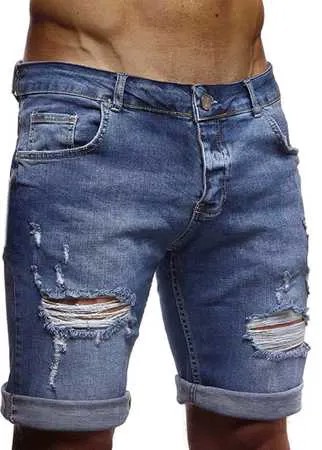 Мужские рваные джинсовые шорты