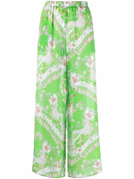 Emilio Pucci брюки палаццо с цветочным принтом