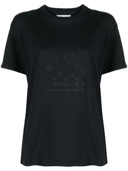 Maison Margiela футболка Numeric с логотипом, серый