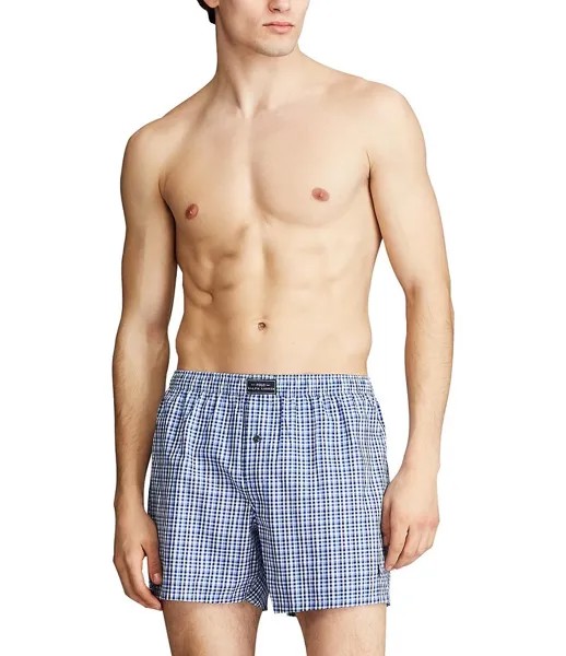 Тканые боксеры в клетку Polo Ralph Lauren Jefferson, синий