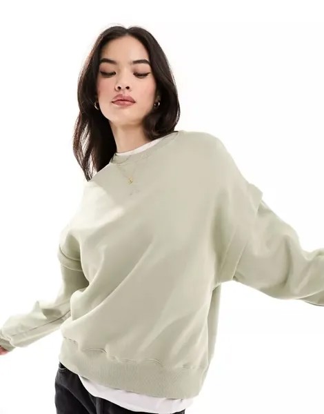 Светло-зеленый свитшот оверсайз Bershka