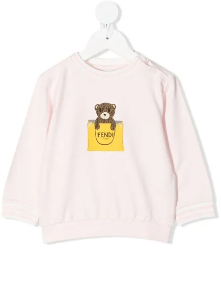 Fendi Kids толстовка с логотипом FF