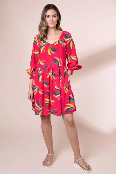 Розовое мини-платье Bananas EcoVero Laurie Anorak, розовый