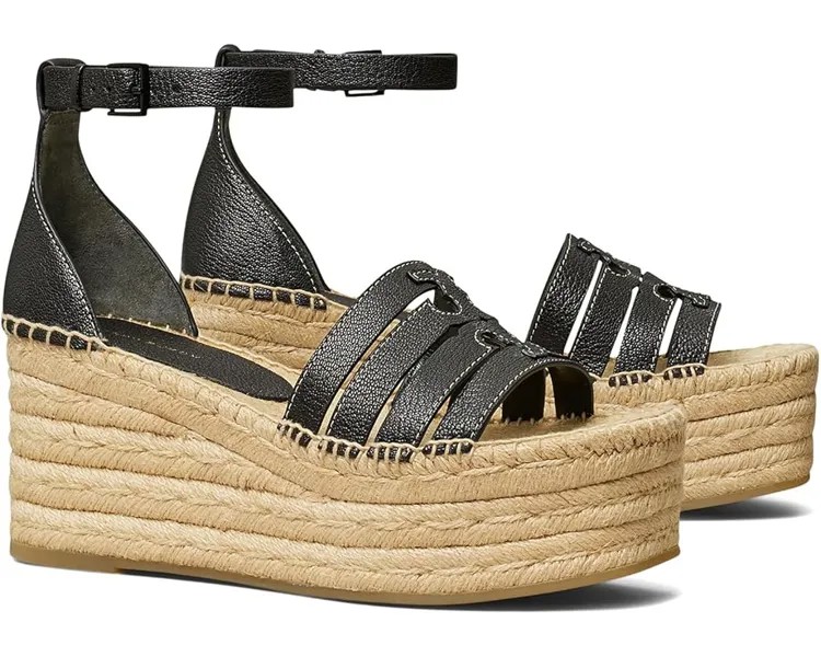 Туфли Tory Burch 80 mm Ines Cage Wedge Espadrille, цвет Perfect Black