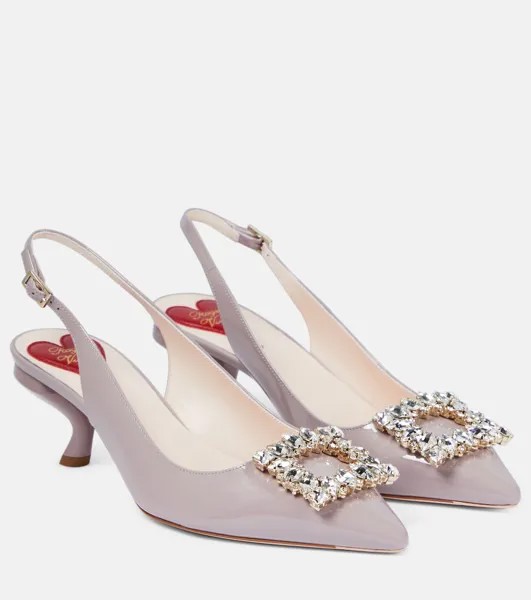 Туфли-лодочки Virgule из лакированной кожи с ремешком на пятке Roger Vivier, розовый