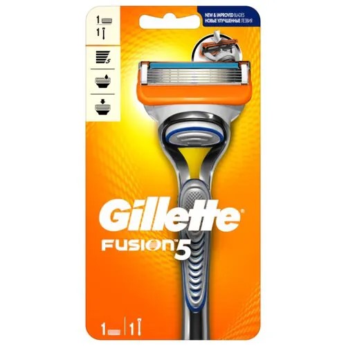 Бритвенный станок Gillette Fusion5 ,серебристый, сменные кассеты 1 шт.