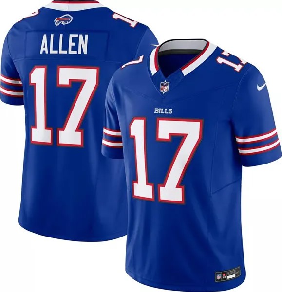 Мужские кроссовки Nike Buffalo Bills Josh Allen #17 Vapor F.U.S.E. Ограниченная королевская майка