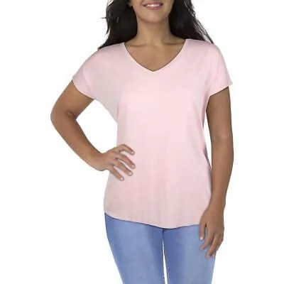 Женская фиолетовая футболка Eileen Fisher с короткими рукавами и v-образным вырезом Top Plus 3X BHFO 9050