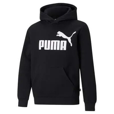 Puma Ess Logo Pullover Hoodie Youth Boy Black Повседневная верхняя одежда 58696501