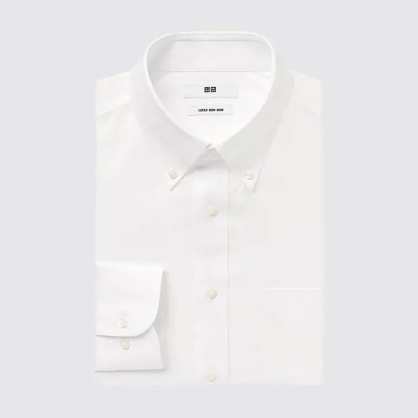 UNIQLO Super Non-Iron Regular Fit Shirt Long Sleeve Button Down Collar