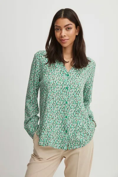 Блуза b.young Langarm BYJOSA VNECK SHIRT, зеленый