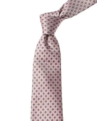 Мужской шелковый галстук Ted Baker Clinton Pink Diamond Geo, розовый цвет