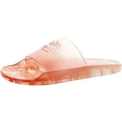 Женские шлепанцы Coach Ulyssa Orange Logo Pool Slides 9 Medium (B,M) BHFO 2724