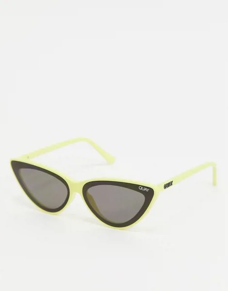 Солнцезащитные очки «кошачий глаз» в желтой оправе Quay Flex. Эксклюзивно для ASOS-Желтый