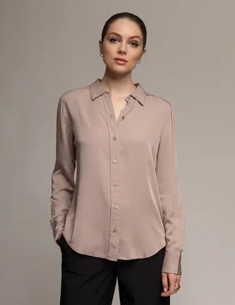 Рубашка шелковая U.S. Polo Assn. White Label Signature Touch, серо-коричневый