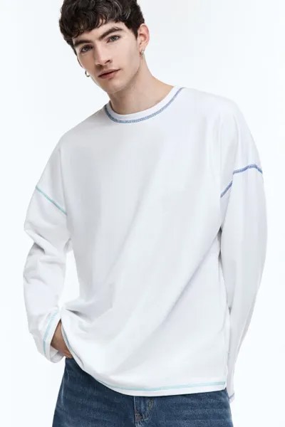 Лонгслив oversize с принтом-абстракцией