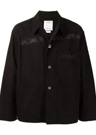 Visvim куртка-рубашка с жатым эффектом и логотипом