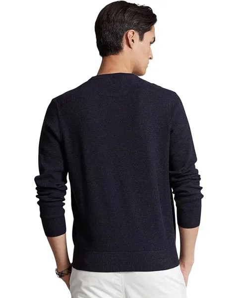 Свитер Polo Ralph Lauren Textured-Knit Cotton Sweater, цвет Navy Heather