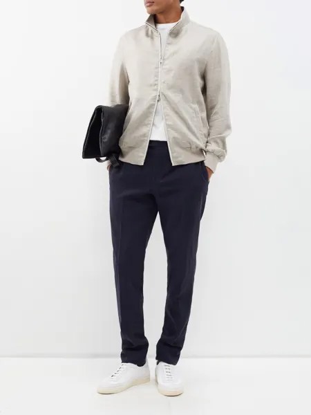 Льняная куртка с двусторонней молнией Thom Sweeney, бежевый