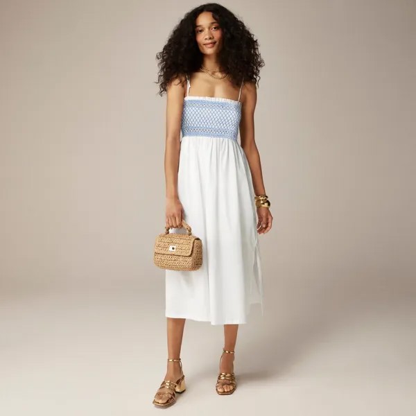 Платье «Палома» из хлопкового поплина J.Crew, белый
