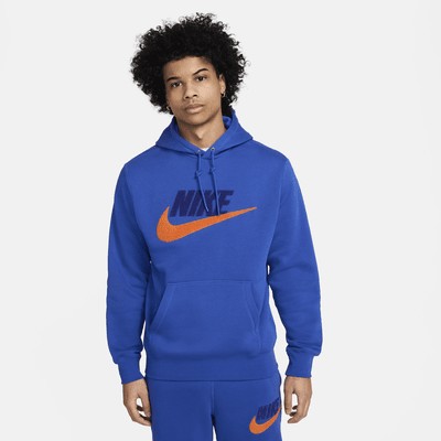 Худи Nike Club Fleece, цвет Game Royal/Game Royal/Safety Orange