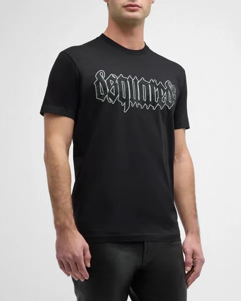 Мужская крутая футболка с логотипом Crystal Dsquared2, цвет Black