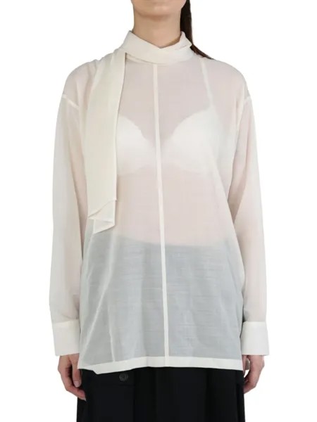 Issey Miyake прозрачная блузка, белый