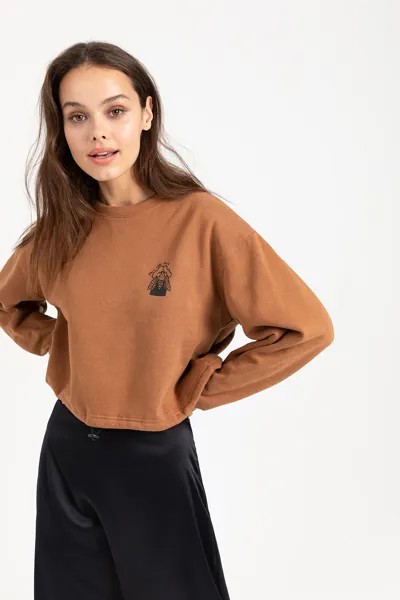 Свитшот женский Sela 808010422 коричневый 46