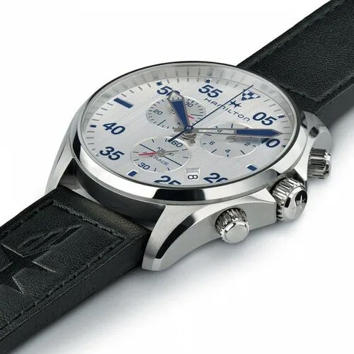 Наручные часы Hamilton Мужские наручные часы HAMILTON KHAKI AVIATION CHRONO QUARTZ H76712751, черный