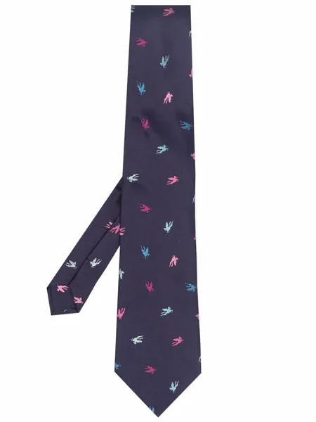 ETRO шелковый галстук с вышитым логотипом