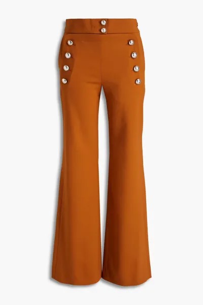 Широкие брюки из смесовой шерсти с пуговицами Chloé, цвет Tan
