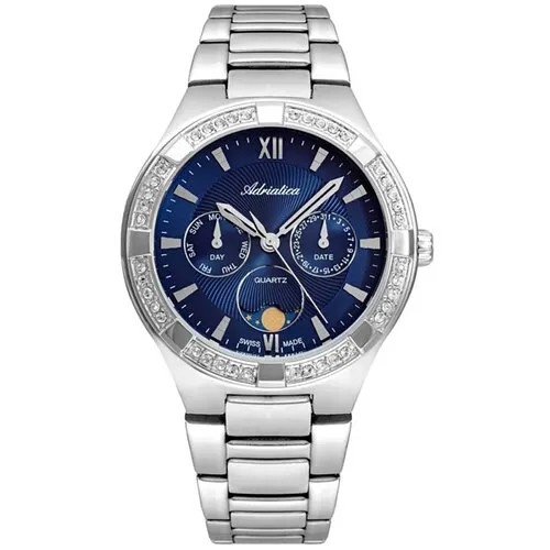 Наручные часы Adriatica женские Moonphase for her Наручные часы Adriatica A3421.5165QFZ кварцевые, серебряный