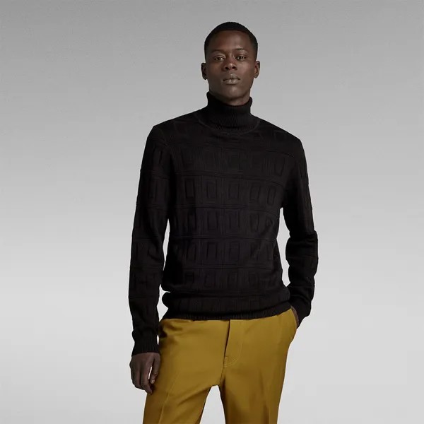 Свитер G-Star Table Structure Turtle Neck, черный