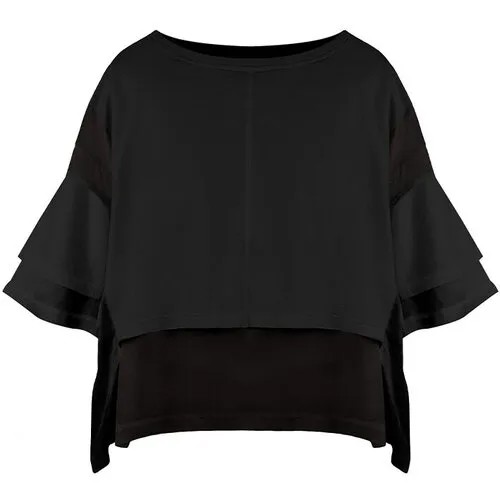 Блуза  Andrea Ya'aqov, короткий рукав, размер m, черный