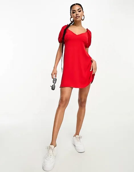 Красное платье мини с объемными рукавами I Saw It First