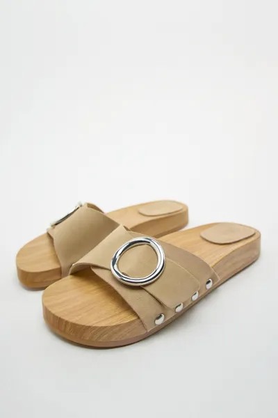 Сланцы женские ZARA 177649 коричневые 41 RU (доставка из-за рубежа)