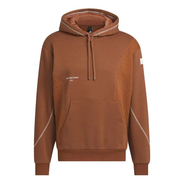Толстовка с капюшоном из флиса Adidas, коричневый