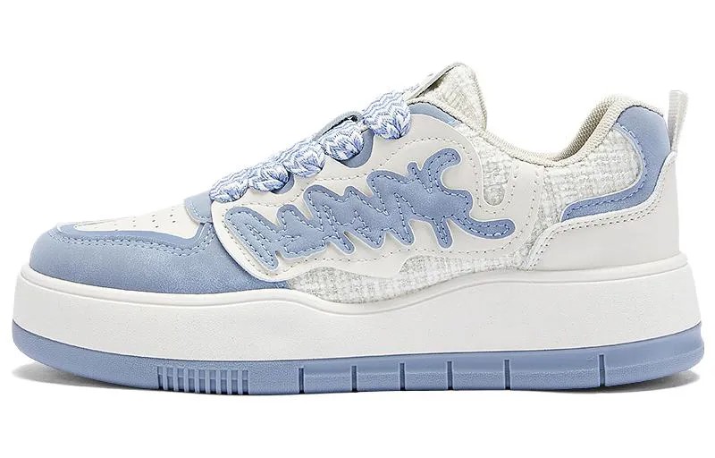 Кроссовки WARRIOR Skateboarding Shoes Women's Low-top Beige, бежевый/синий