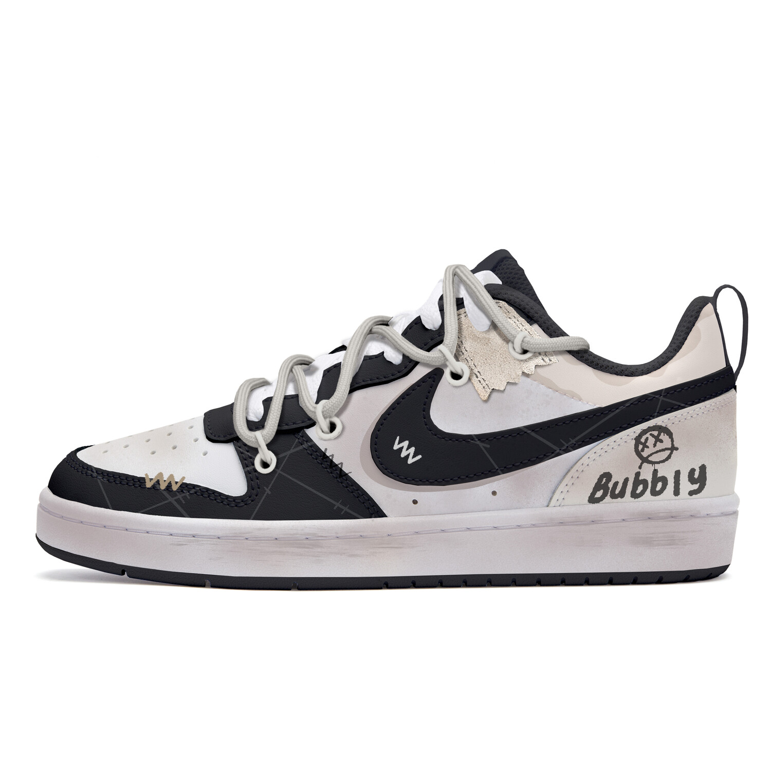 Кроссовки Nike Court Borough Skateboarding Shoes Women's Low-top White/black, черный/белый