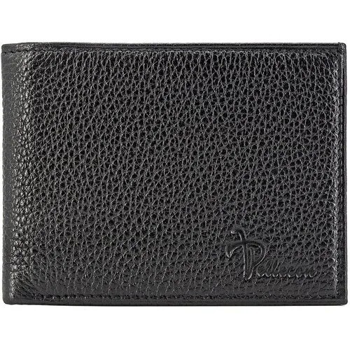 Портмоне Pellecon 102-307-1, натуральная кожа, зернистая фактура, на молнии, отделения для карт и монет, потайной карман, подарочная упаковка, черный
