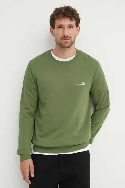 Хлопковая толстовка Sweat item A.P.C., зеленый