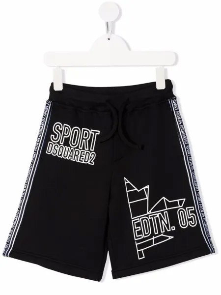 Dsquared2 Kids спортивные шорты с кулиской и принтом