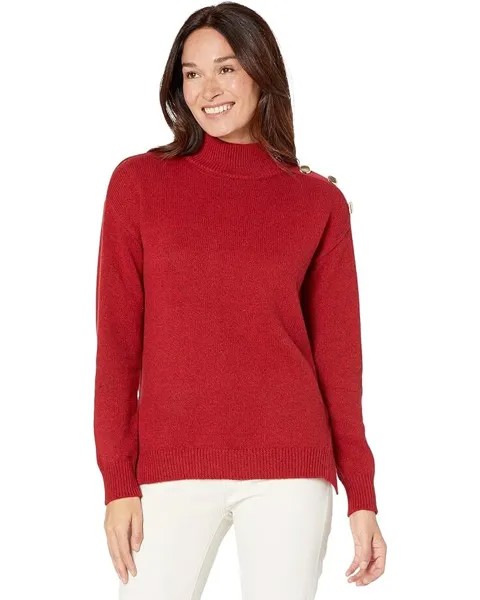 Свитер Elliott Lauren Need For Tweed Mock Neck Sweater with Button Detail On Shoulder, цвет Scarlet