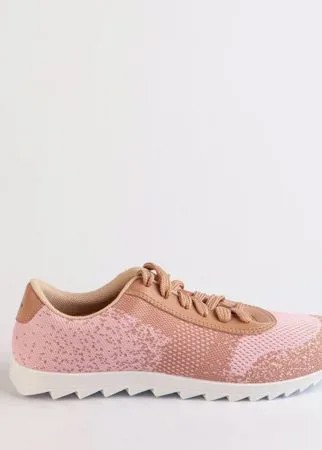 Розовые текстильные кроссовки Moleca