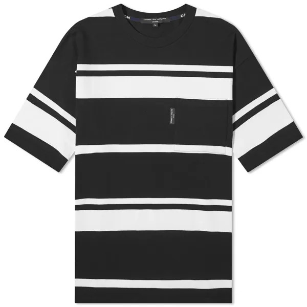 Футболка Comme Des Garçons Homme Horizontal Stripe Pocket Tee, цвет Black & White